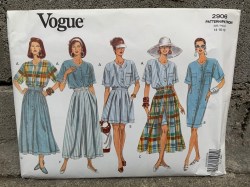 2906 EZ  VOGUE BUTTON DRESS, TOP, FLARE SKIRT, SHORTS, PANTS PATTERN 8-12